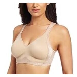 New Playtex 18 Hour Wireless Tagless Nude Women's 44C Bra Side Back Smoothing